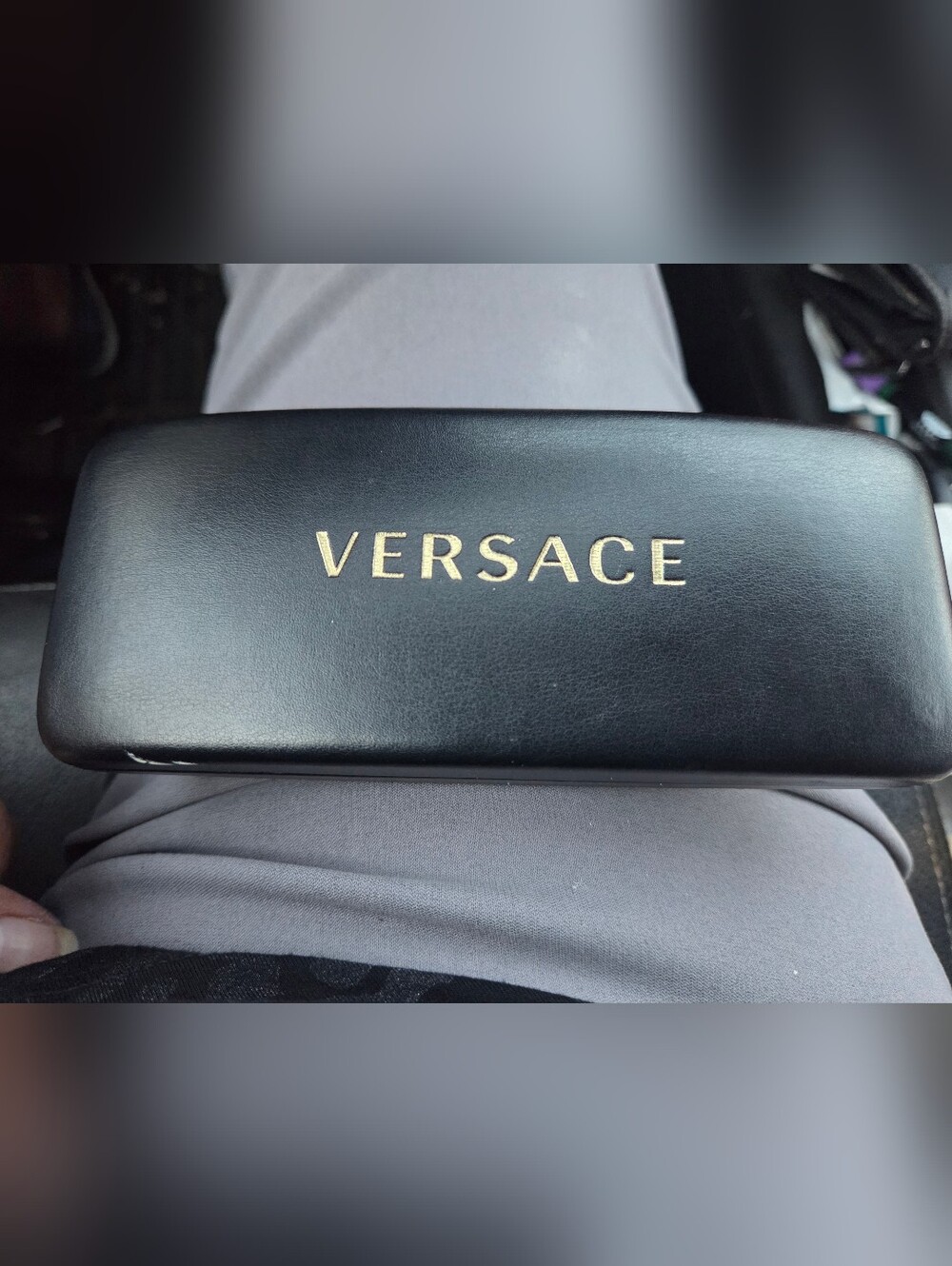 Versace Black Sunglasses Case with Gold Logo